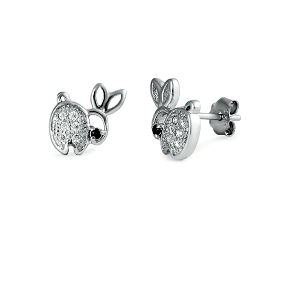 🐰🐇 STERLING SILVER 925 Bunny Stud Earrings - Picture 1 of 5